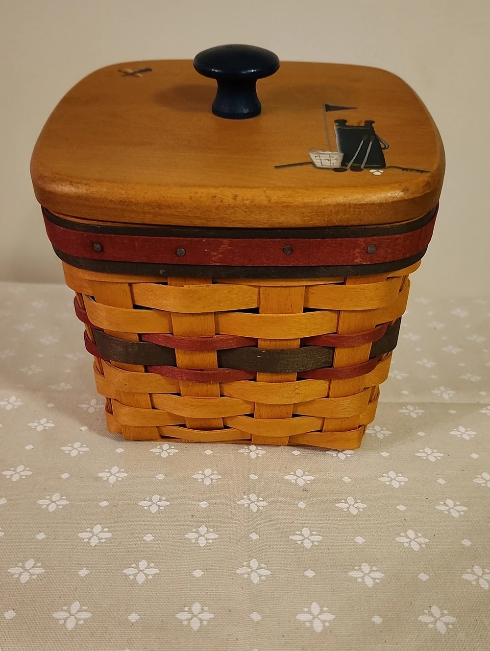 Longaberger Father's Day Finders Keepers Basket w/Golf Inspired Lid
